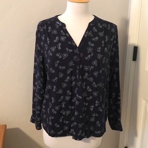 Bicycle Navy Blue White Bike Blouse